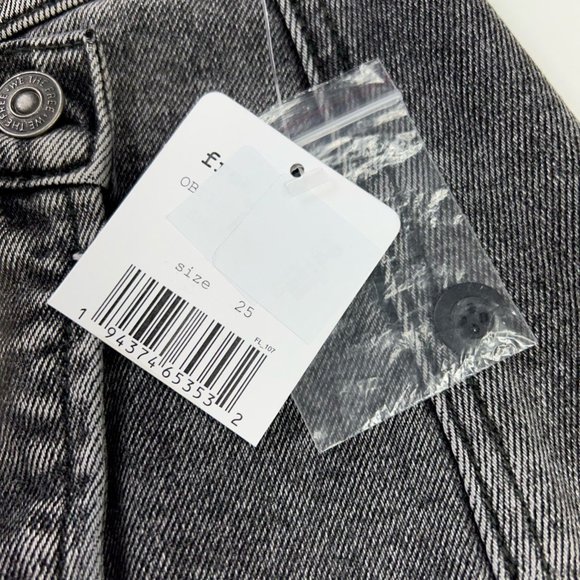 We The Free People Womens Button Up Wrap Skirt Sulphor Black Denim Mini 25 New - Picture 10 of 12